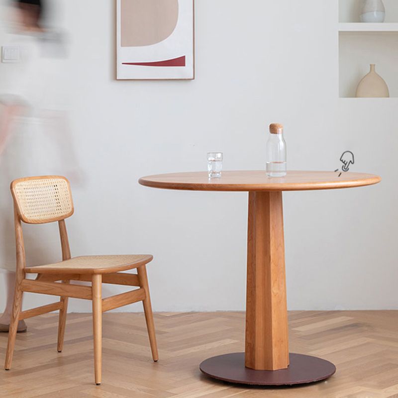 Silla de comedor de estilo escandinavo de ratán de madera, silla lateral de comedor con respaldo abierto