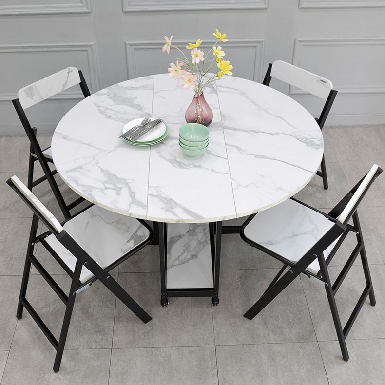 Mid-Century Round MDF Dining Table Standard Dining Table for Kitchen