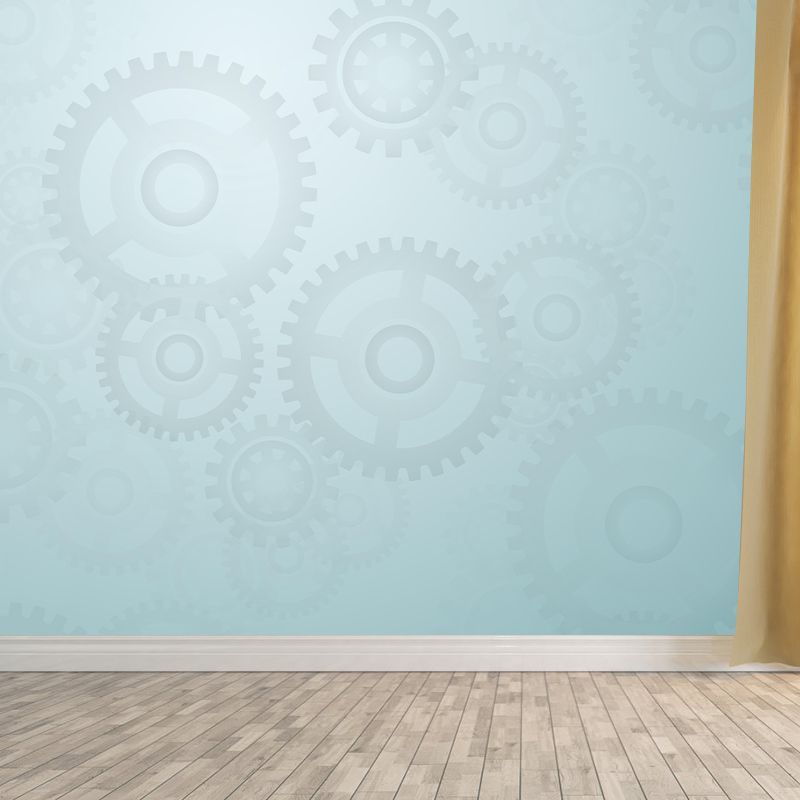 Industrial Gear Wall Mural Wallpaper Mildew Resistant Wall Covering for Wall Decor
