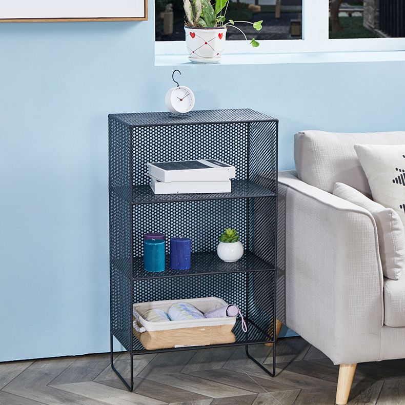 Glam Antique Finish Shelf Bookcase Metal Standard Bookshelf with Shelves