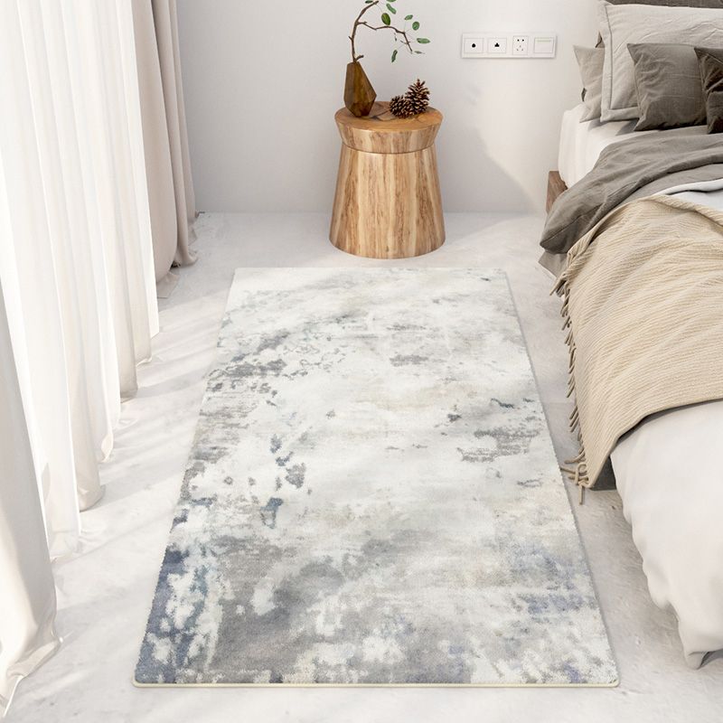 Light Grey Modern Carpet Polyester Color Block Carpt Non-Slip Backing Carpet for Living Room