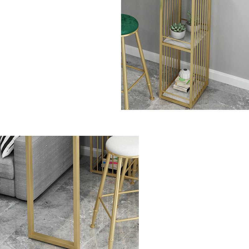 Glam 41.3"H Bar Table White Faux Marble Top Pub Table for Dining Room