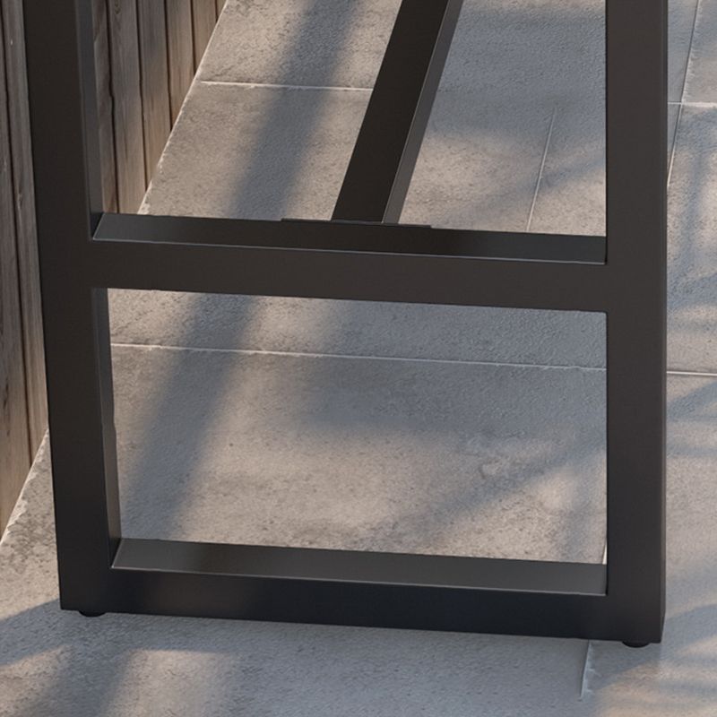 Rectangle Brown Top Bar Table Trestle Base Dining Table for Coffee Room