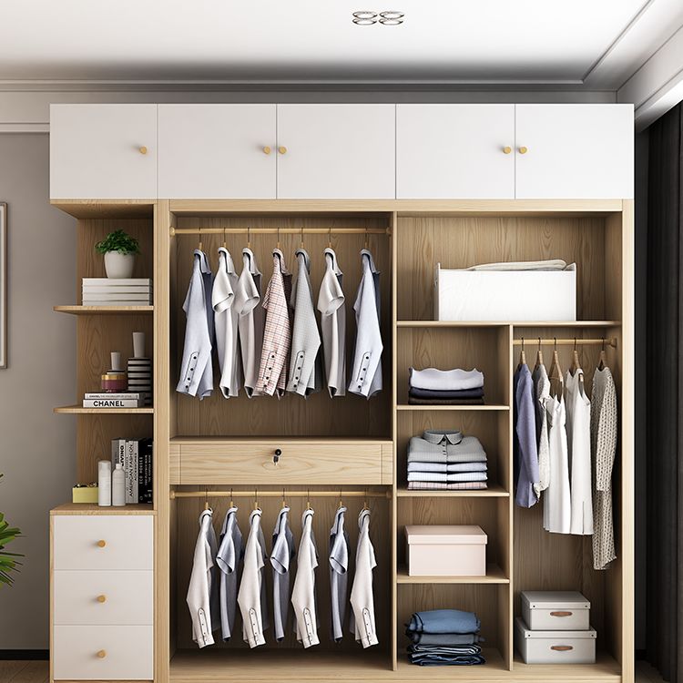 Engineered Wood Modern Wardrobe Closet Sliding Wardrobe Armoire