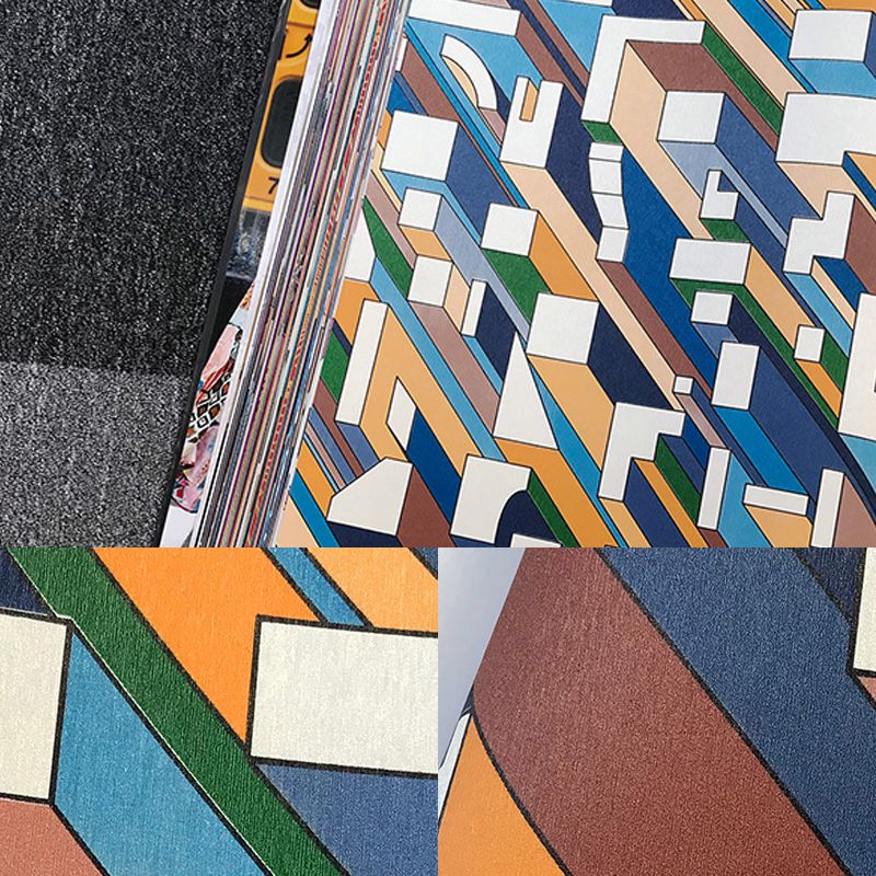 Mid-Century geometrische behangbrug kleur vochtbestendige muurkunst voor woondecoratie