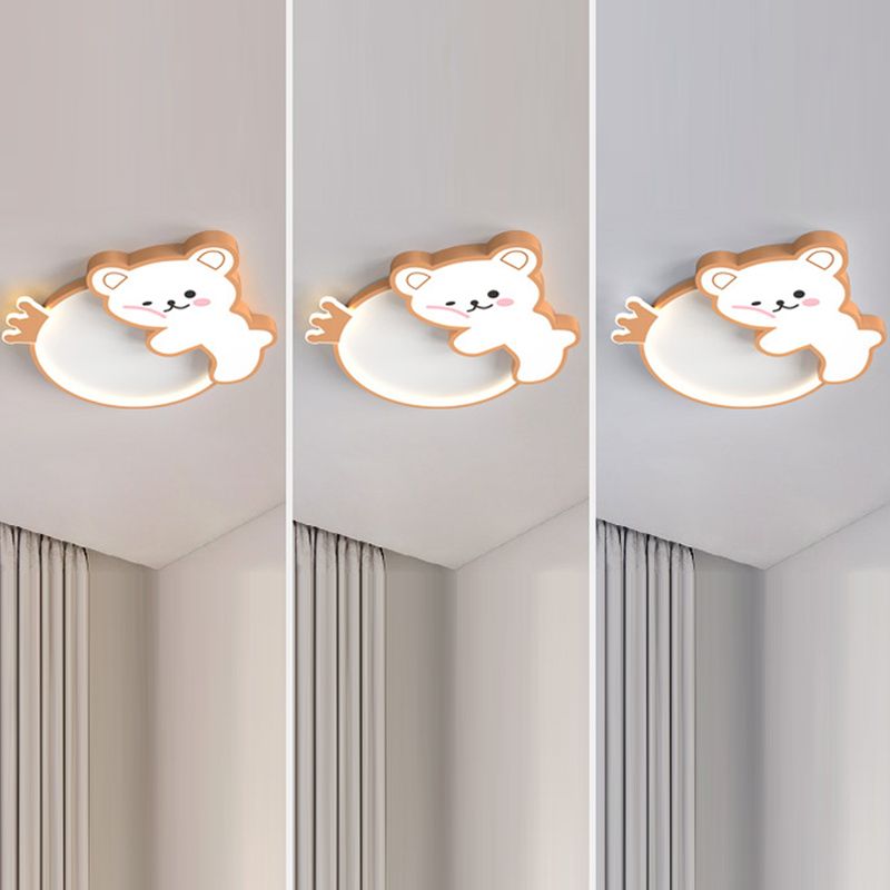 Lámpara de techo de LED de oso de dibujos animados.