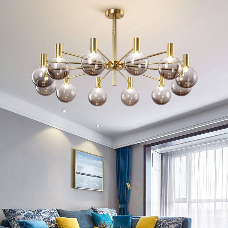 Modern Style Clear Glass Ball Chandelier Light Simplicity Multi Lights Suspension Lamp for Dining Room