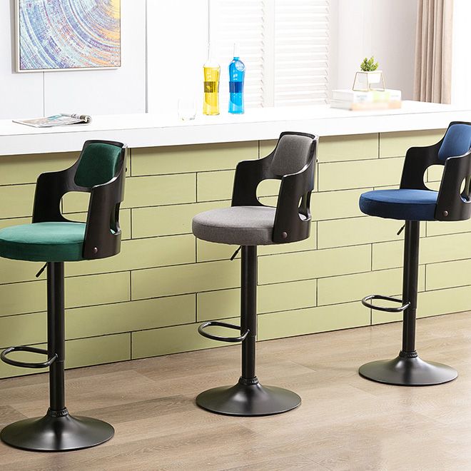 Modern Adjustable Swivel Barstool Matte Finish Footrest Stool