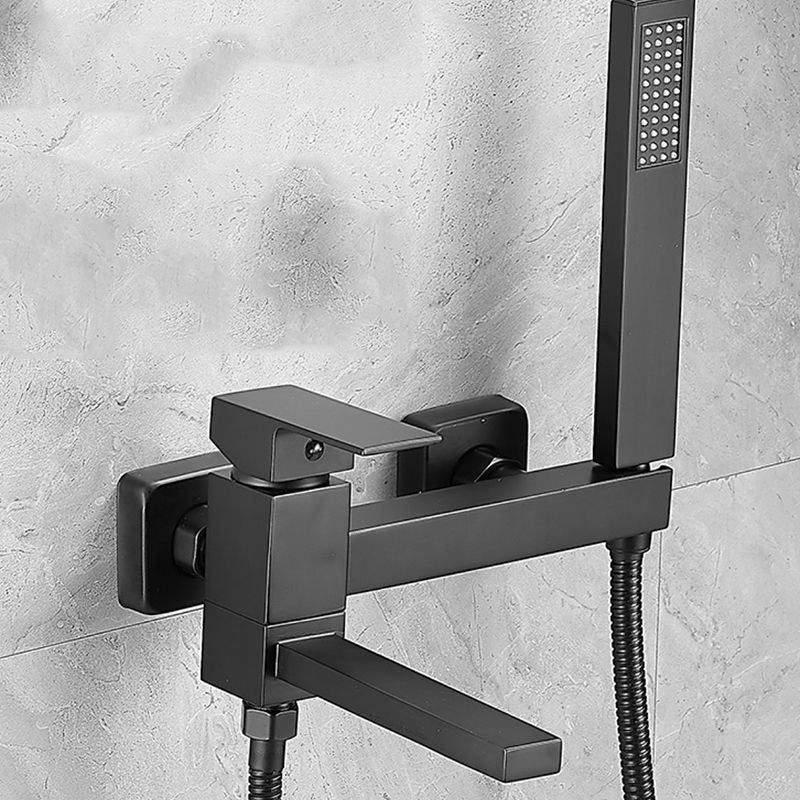 Traditional Style Tub Faucet Copper Wall Mount Tub Faucet in Black