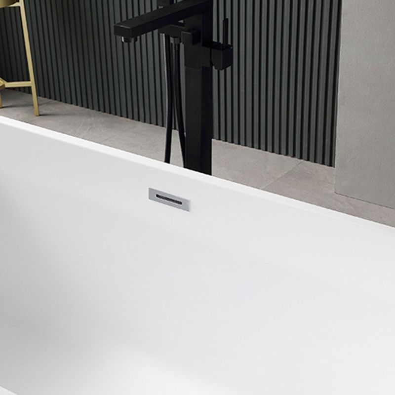 Flat bottom Acrylic Bathtub Soaking White Internal Drain Tub
