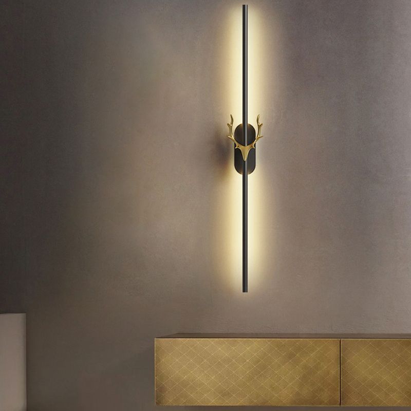 1-licht lineaire schaduwmuur SCONCE Moderne eenvoudige stijl wandverlichting in zwart