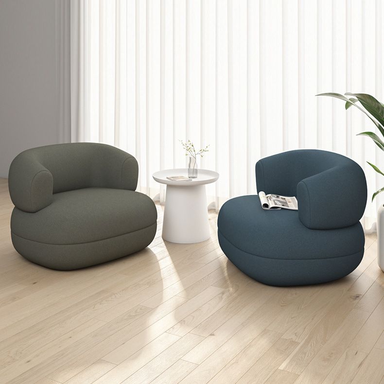 Contemporary Faux Leather Tuxedo Arm Curved Sofa for Living Room