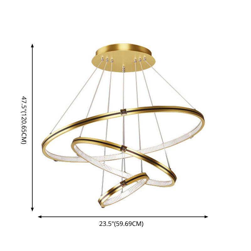 Lampada del lampadario moderno a ginnastica a anello di semplicità Lights Acrilico Ampiccamento a sospensione per il ristorante