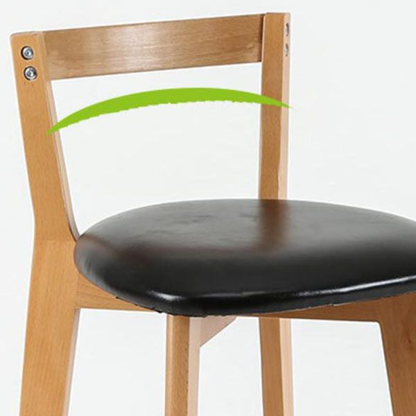 Modern Backrest Armless Counter Stool Wood kitchen Bar Stool with Cushion and Pedal