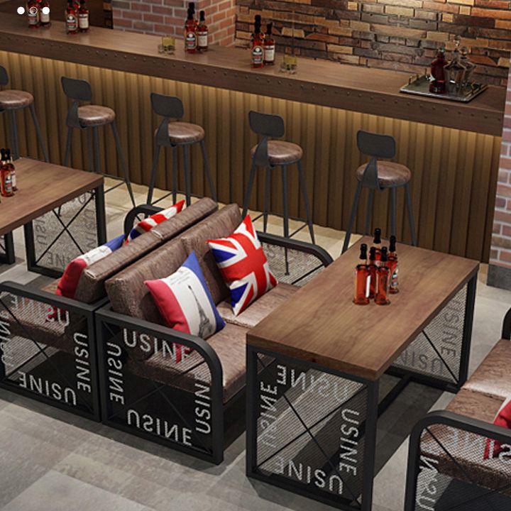 Table à manger industrielle en bois massif de pin avec base à tréteaux pour dîner de cuisine à domicile