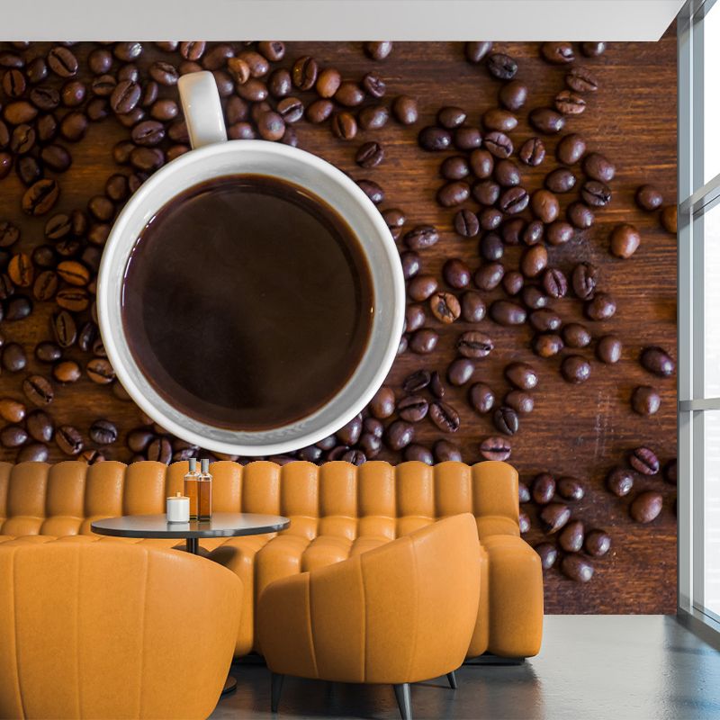 Minimalism Coffee Mural Environment Friendly Wall Covering for Coffee Shop