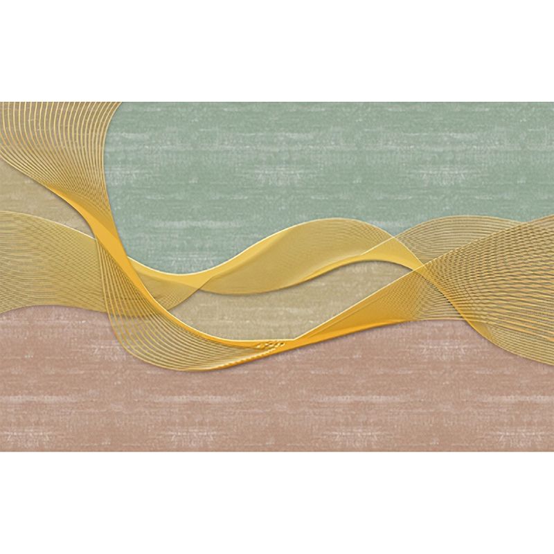 Illustration Style Flowing Line Mural Extra Large Wall Decor for Gallery, Personalized Size Available