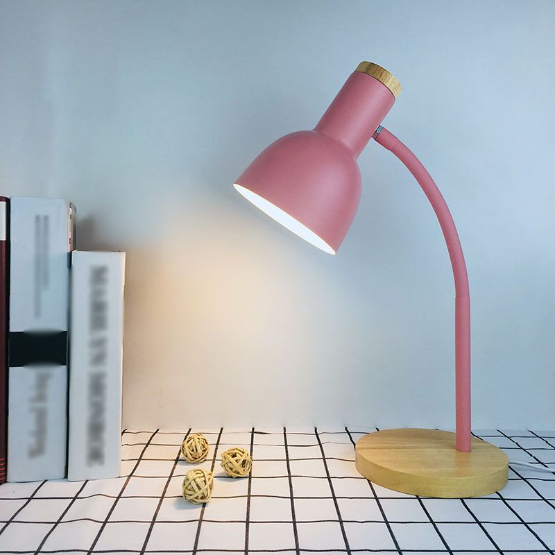 Modern Bell Shape Night Table Lamp Metal 1 Light Nightstand Lamp for Study