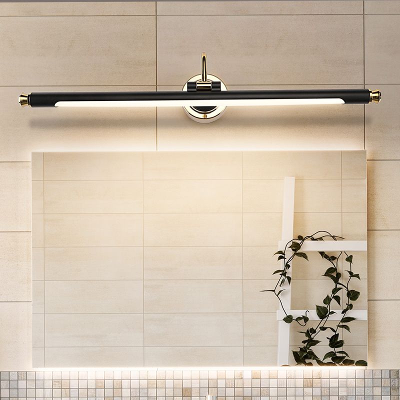 Adjustable Tube Metal Picture Light Vintage Bath Vanity Lighting Fixture in Gold and Black