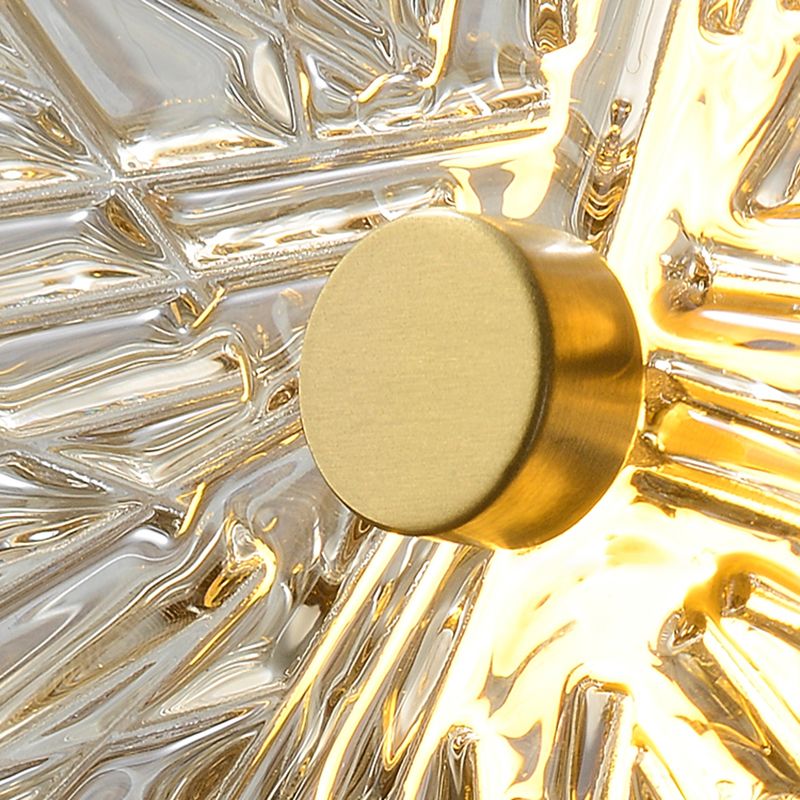 LED Modern Metal Wall Sconce Flower Shape Wall Light with Glass Shade for Bedroom