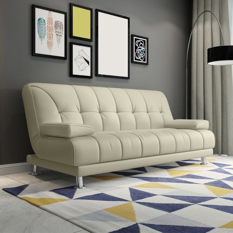 Faux Leather Pillow Top Arm Loveseat with Foldable and Wear-resisting for Living Room