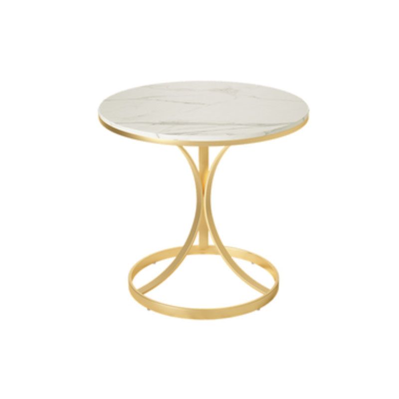 Glam Night Table Stone Accent Table Nightstand with Shelves for Bedroom