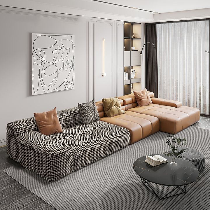 Scandinavian Sleeper Sectional with Tufted Split-Back and Recessed Arm