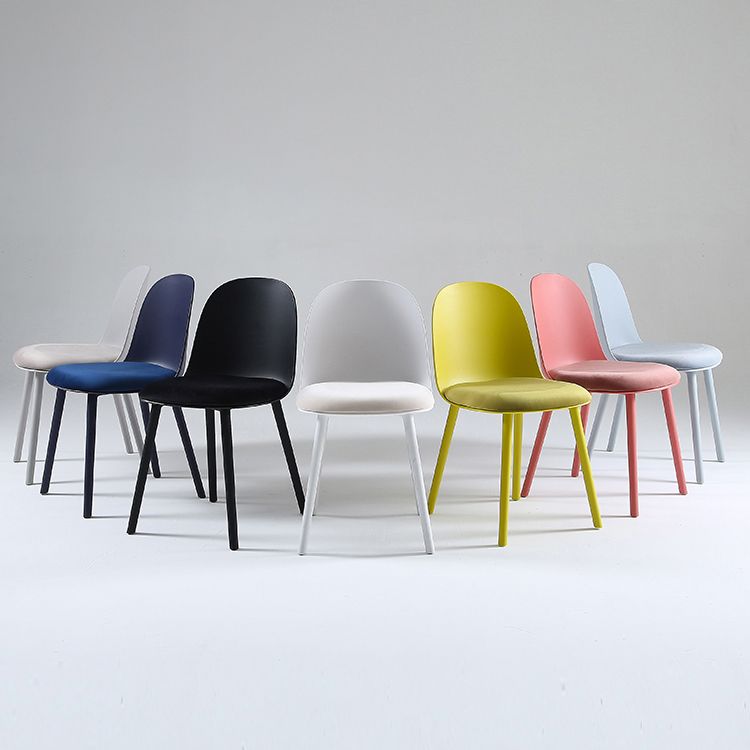 Nordic Dining Room Armless Chair Plastic Side Fabric Chair for Kitchen