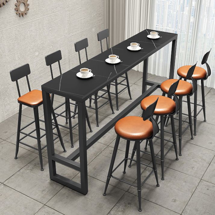 Contemporary Faux Leather Counter Stools Metal Bar Stools for Home Use