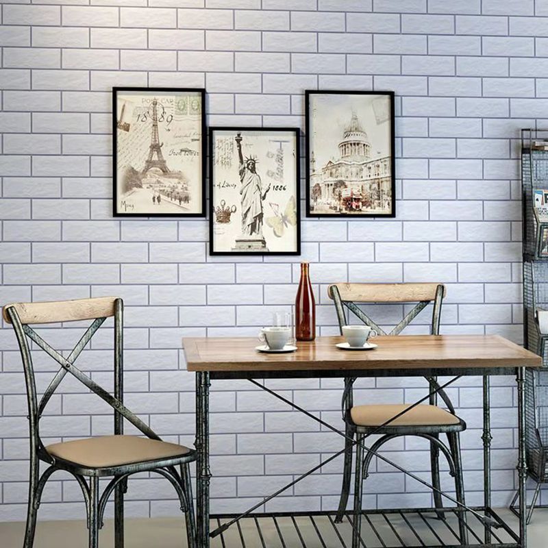 Pastel Color Brick Pattern Wallpaper Roll Peel off Wall Covering for Accent Wall