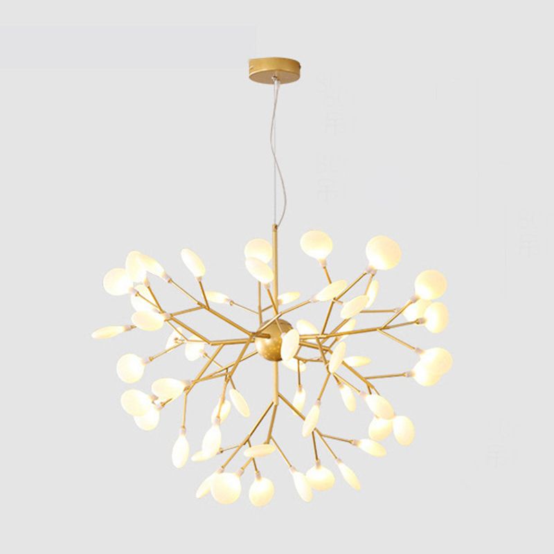 Multi Light Firefly Hanging Chandelier Modern Style Metal Hanging Lamp with Acrylic Shade