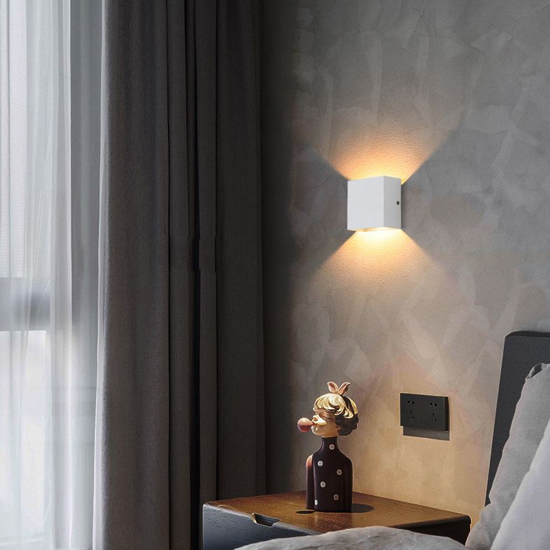 Nordic Minimalism Square Led Wall Light Frosted Aluminiumlegierung Mini -Wandlampe für Schlafzimmer