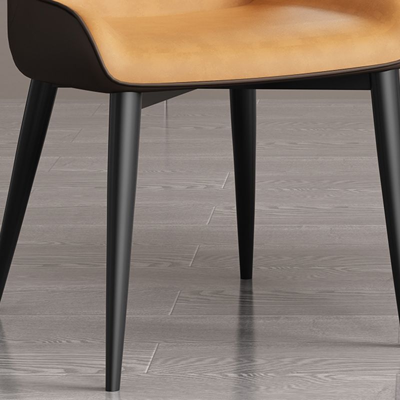 Contemporary Home Wingback Side Chair Matte Finish Leather Dining Chair