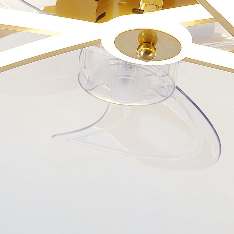 Minimalistische kreisförmige Deckenventilator Leuchte Acryl Schlafzimmer LED LED LEMI BUSH MOUNT LAUT