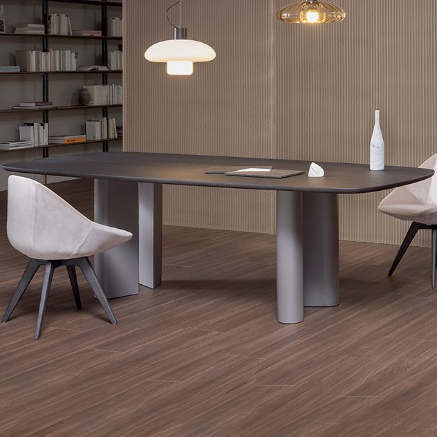 Rechteck minimalistische Esstisch Massivholz fester Tisch mit 4 Beinen