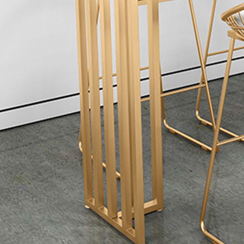 Glam 1/2/3/5 Pieces Bar Table Set Rectangle Bar Table with Metal High Stools for Kitchen