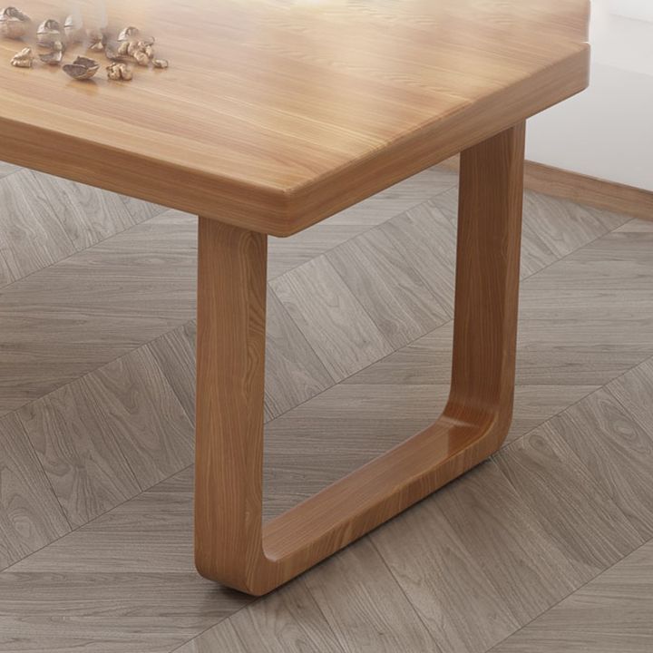Contemporary Double Pedestal Dining Table Pine Solid Wood Rectangle Dining Table