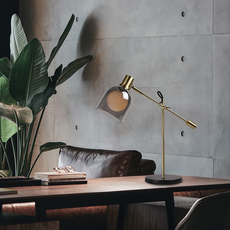 Dome metalen nachtkastje licht minimalisme rookgrijs glas 1-lamp woonkamer nachtkastje lamp