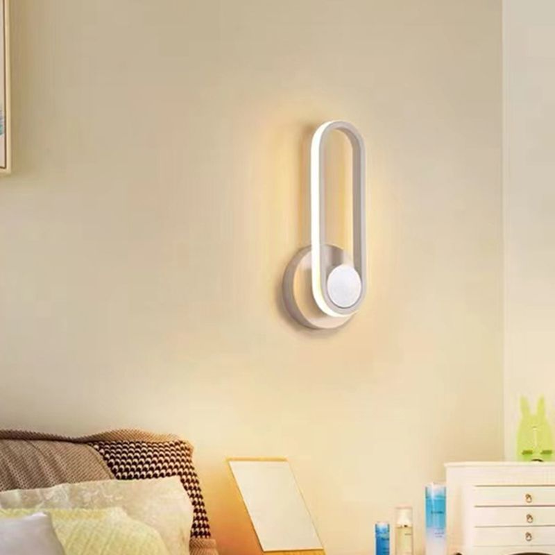 Moderne beknopte LED Roteerbare wand SCONCE Smeedijzeren langwerpige wandlampje met siliconen schaduw