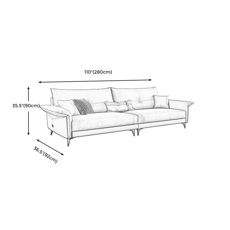 Contemporary Dark Brown Cushions Standard Pillow Top Arm Settee