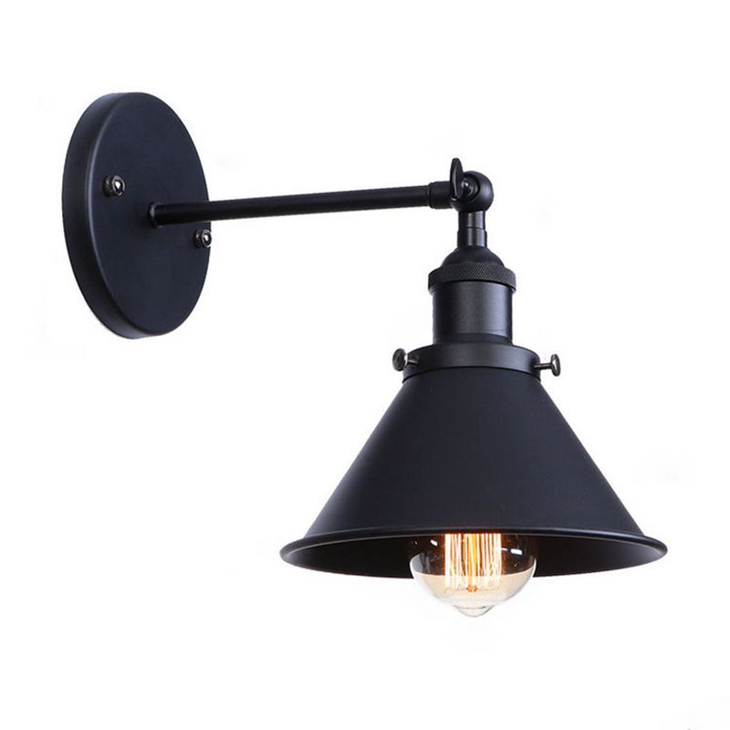 Cone Metal Shade Retro Mur Murce Single Bulbe Industrial Style Lighting Forwing For Restaurant Coffee Shop