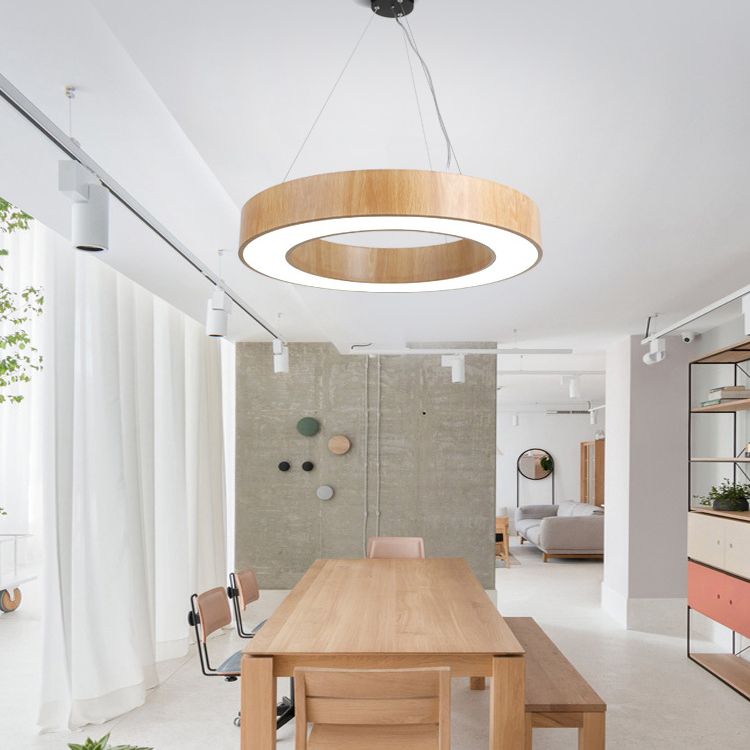 Drum Pendant Lighting Simplicity Modern Round LED Hanging Light Fixtures for Living Room
