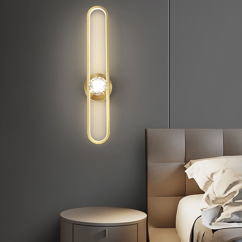 Metal Modern Wall Sconce Linear Shape LED Vanity Lamp with Acrylic Shade for Bathroom