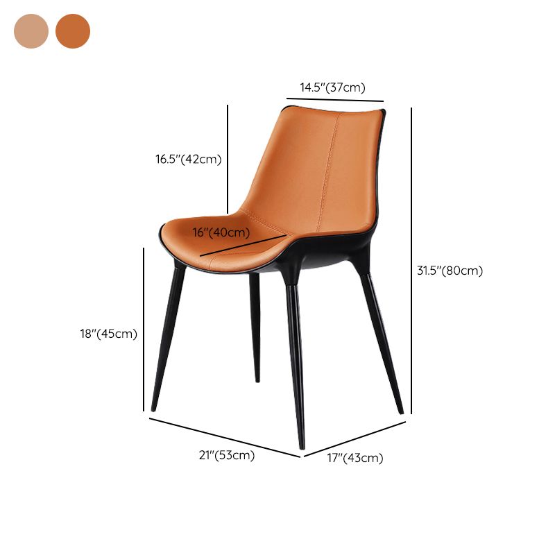 Contemporary Indoor Faux Leather Armless Upholstered Parsons Dining Chair