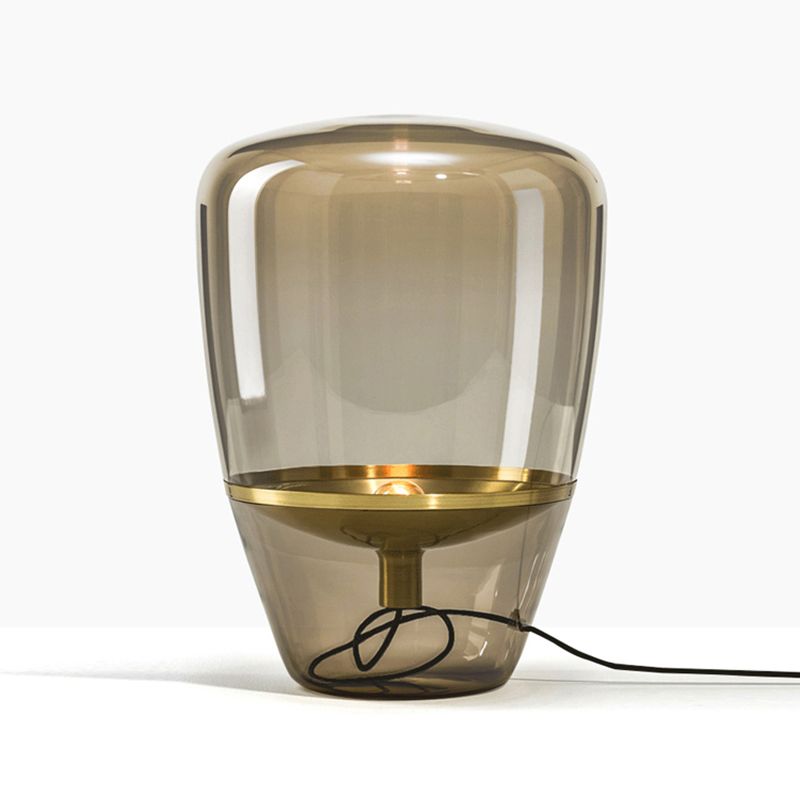 Geometric Shape Glass Table Lamp Modern Style 1 Light Table Lamp Fixtures