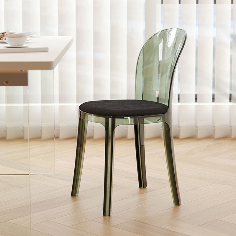 Contemporary Dining Side Chair Plastic Solid Back Chair for Dining Room