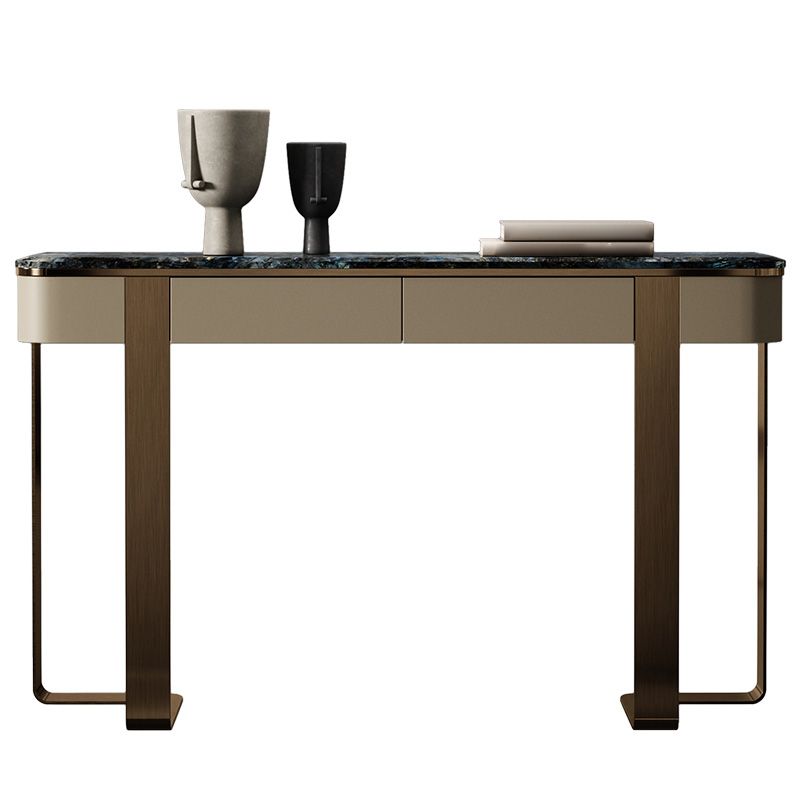 Modern Console Accent Table with Stainless Steel Bracket for Hall