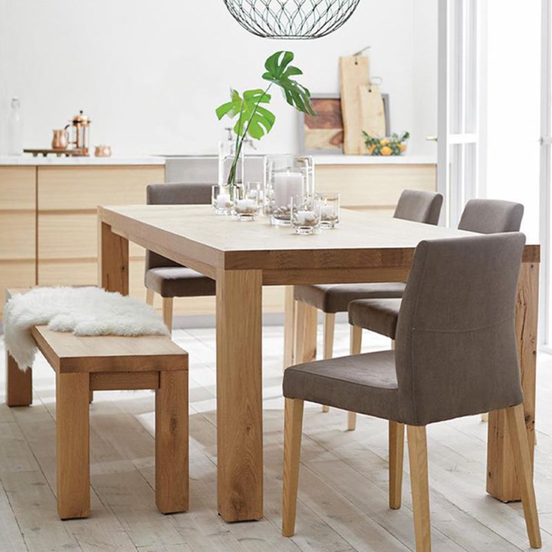 Mesa de rectángulo de madera de pino mesa de comedor moderna con 4 patas para restaurante