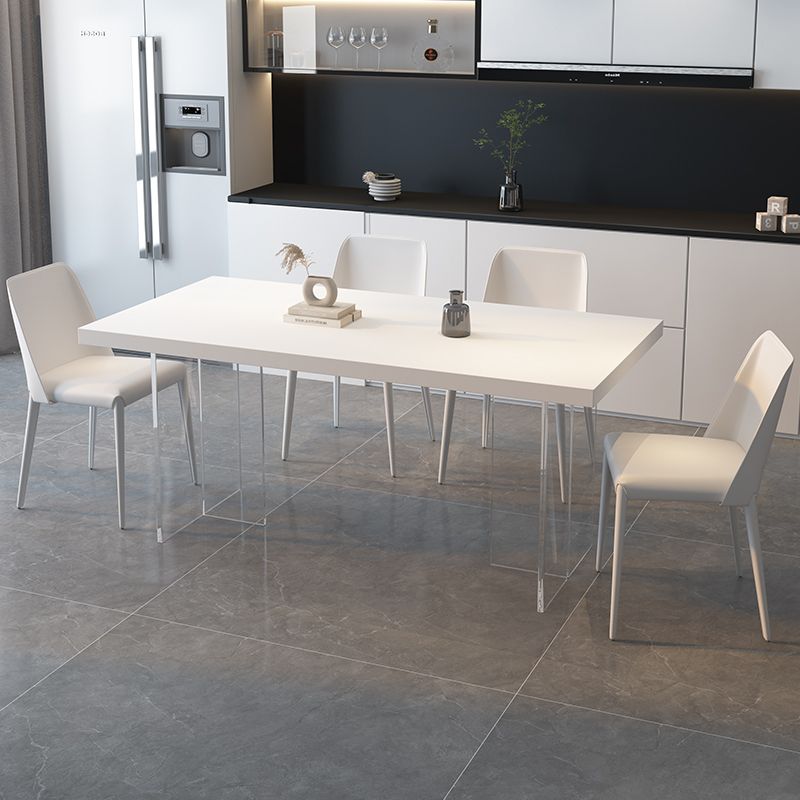 Modern 1/4/5 Pieces Furniture Sintered Stone Dining Set in White