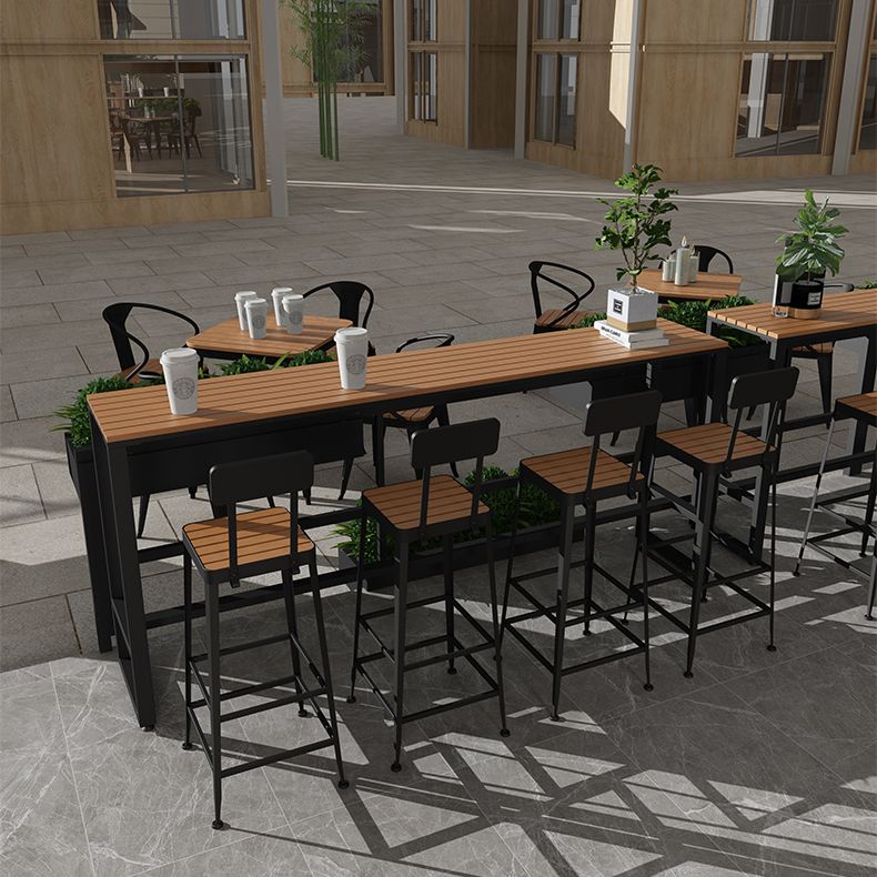 Industrial Bar Table Set 1/2/5 Pcs Rectangular Bar Table and Stools